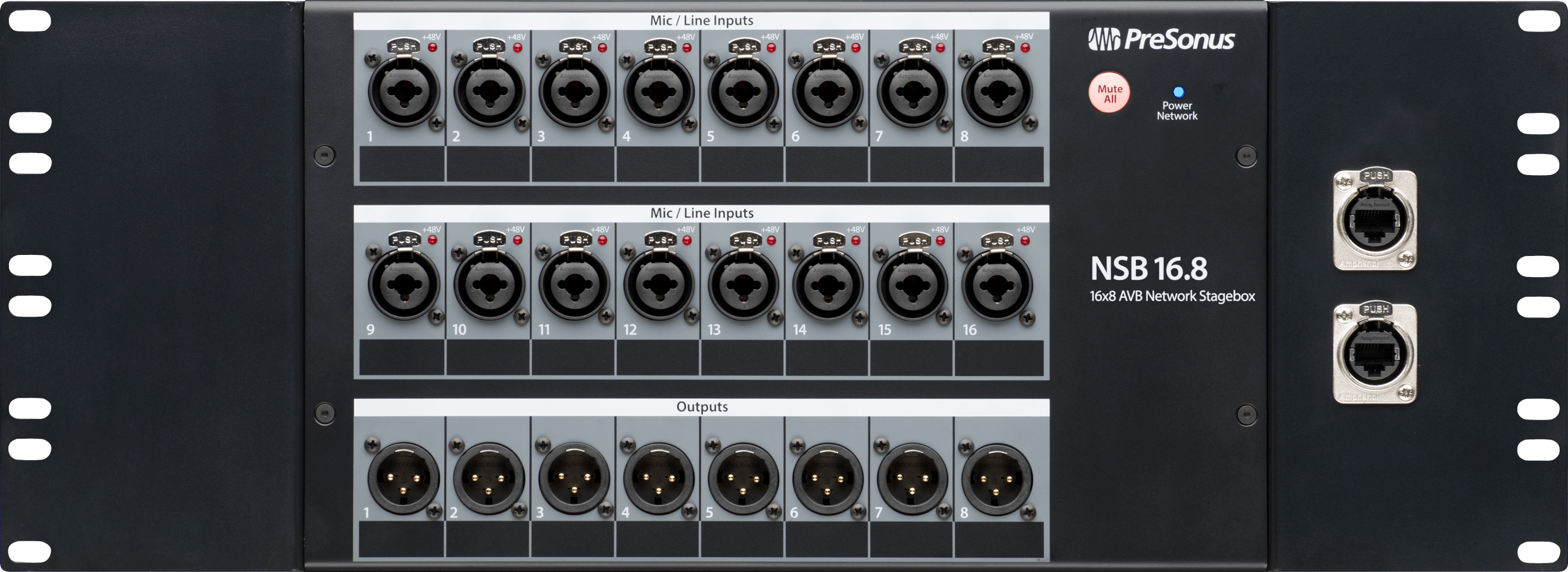 Studio One NSB 16.8 Boîtier de Scène AVB 16 Entrées XMAX