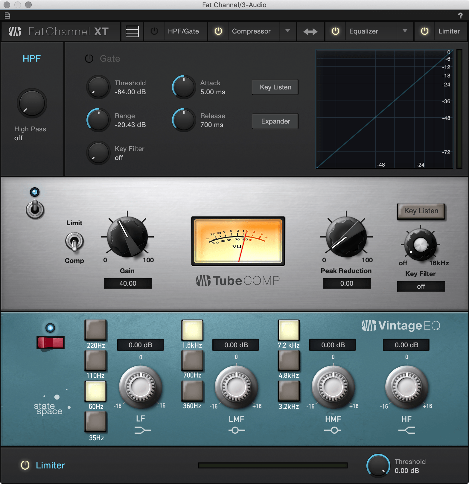 Studio One Fat Channel XT channel strip plugin EQ