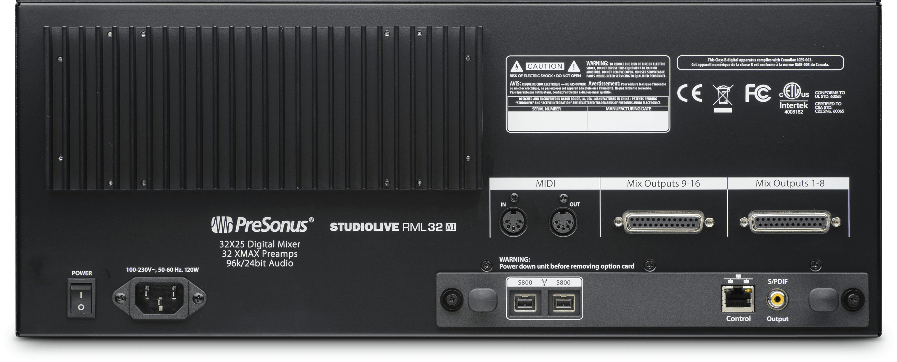 Studio One StudioLive RML32AI console numérique rack 32 canaux