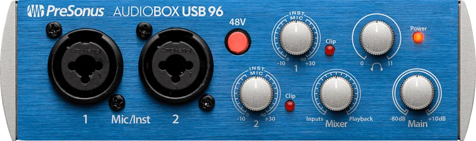 Studio One AudioBox USB 96 interface audio bleue 24 bits