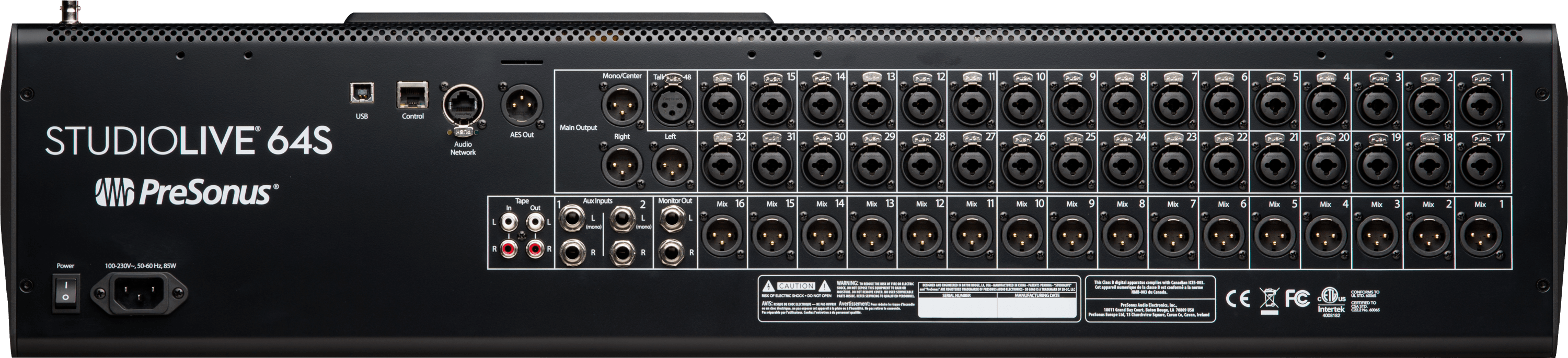 Studio One StudioLive 64S Console numérique 76 canaux USB
