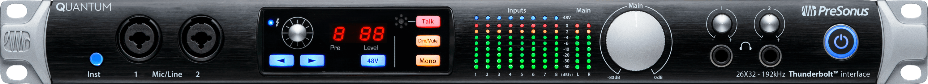 Studio One Quantum interface audio Thunderbolt 26x32 192 kHz