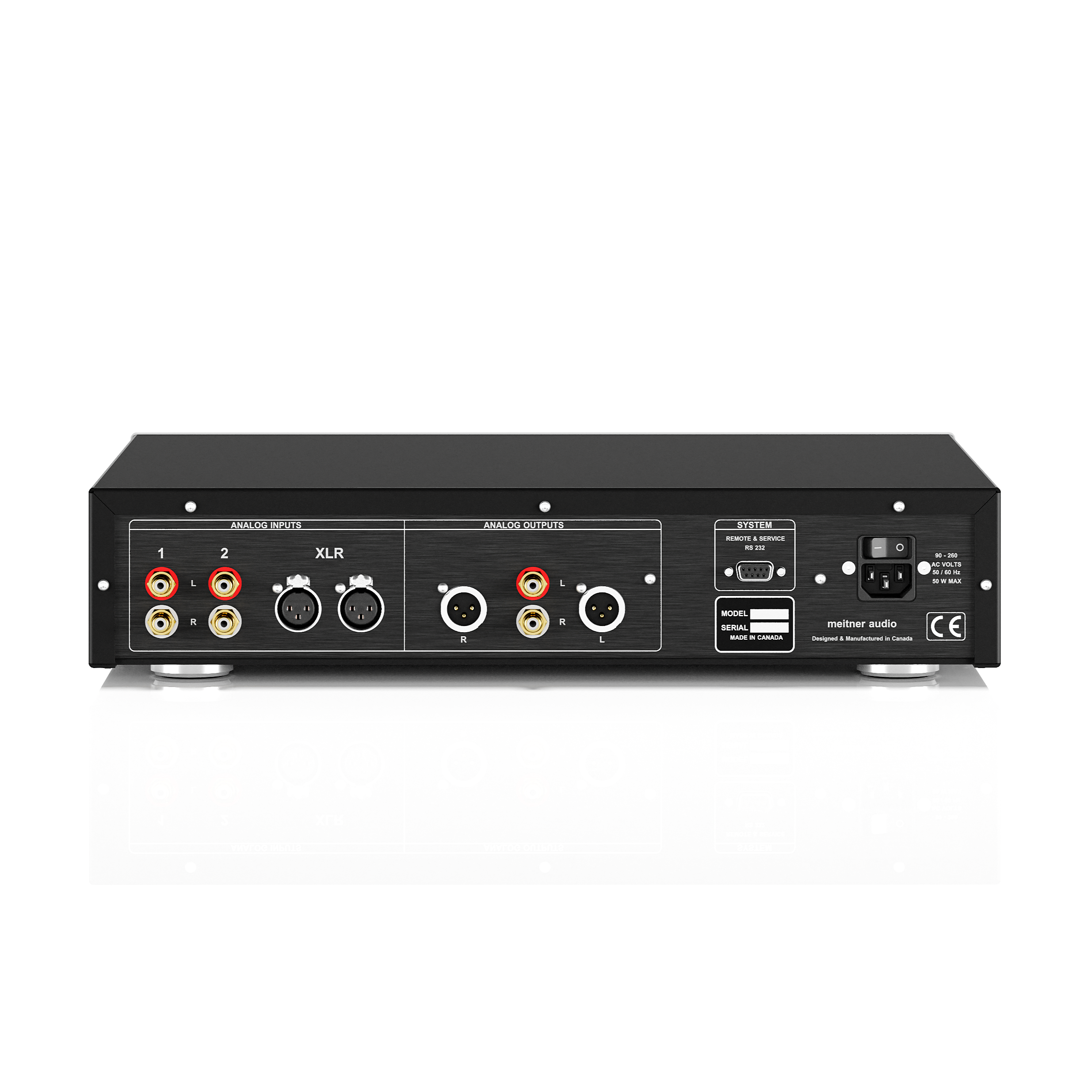 Meitner PRE préampli stéréo argent XLR RCA classe A