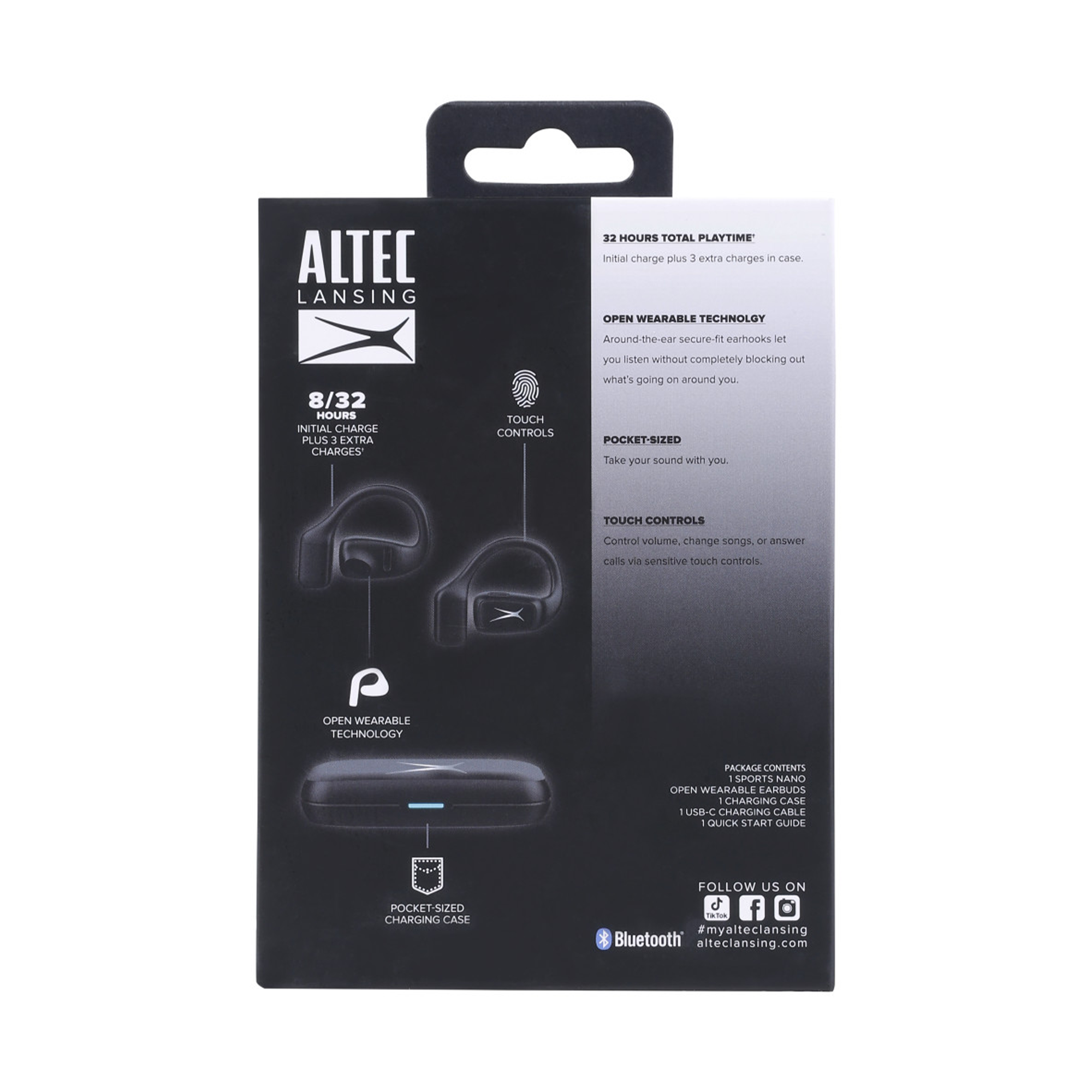 Altec Lansing Sports Nano OWS écouteurs sport Noir tactiles