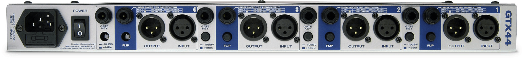 Studio One GTX44 Expander/Gate noise gate 4 canaux 1U
