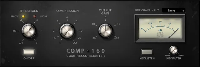 Studio One Fat Channel Comp 160 plugin compresseur VCA