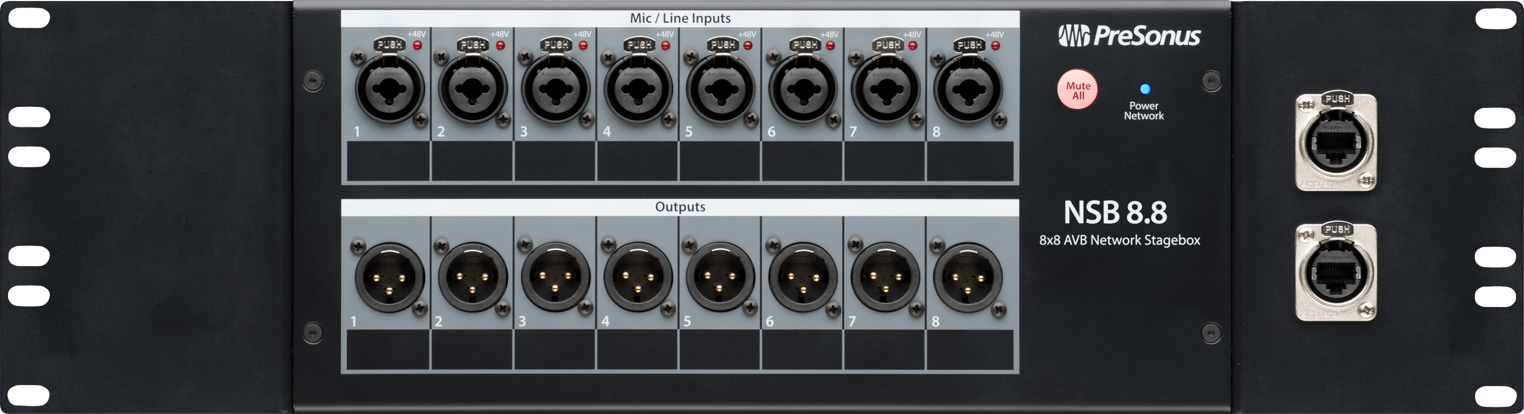 PreSonus NSB 8.8 stage box AVB 8 entrées