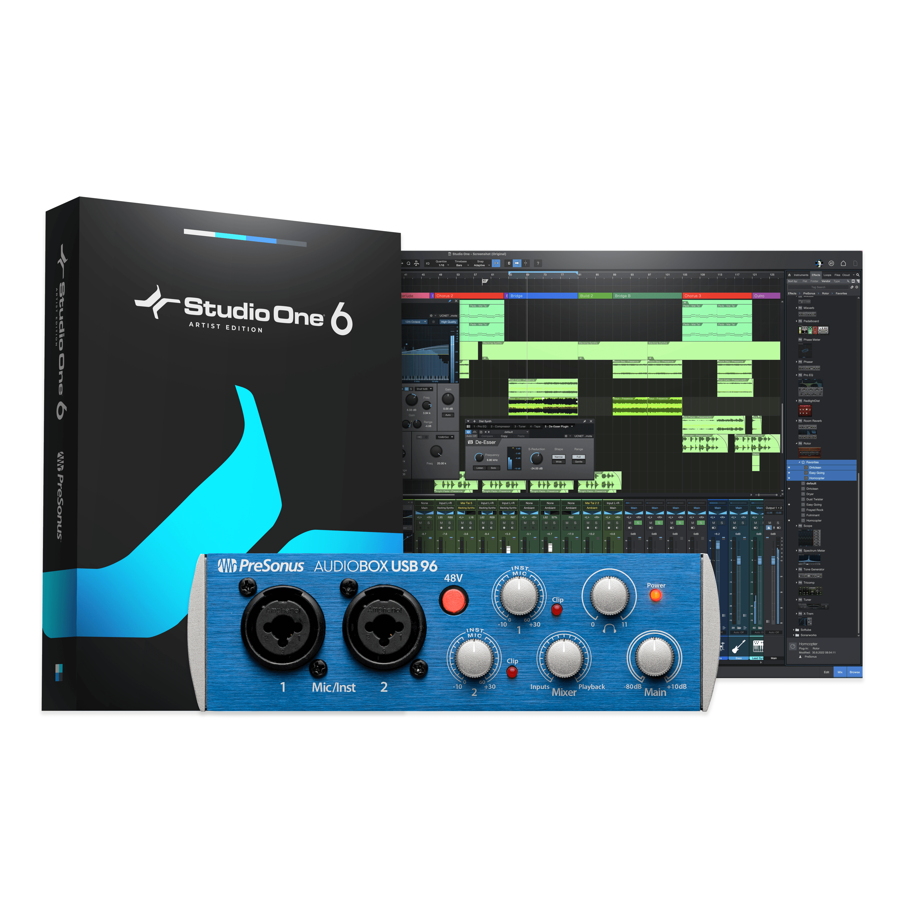 Studio One AudioBox USB 96 interface audio bleue 24 bits