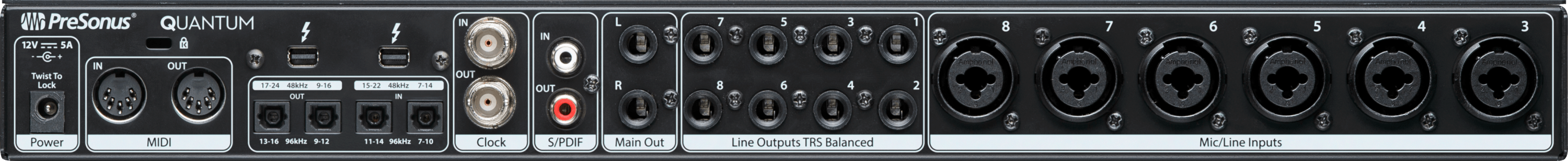 Studio One Quantum interface audio Thunderbolt 26x32 192 kHz