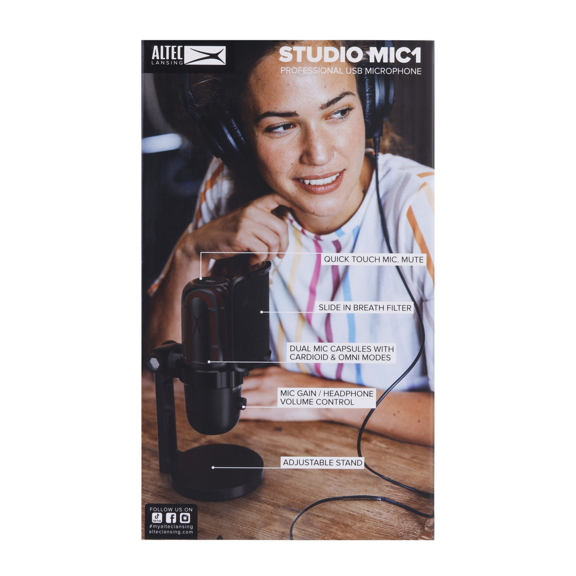 Altec Lansing Studio Mic1 Micro USB Studio Noir Podcast