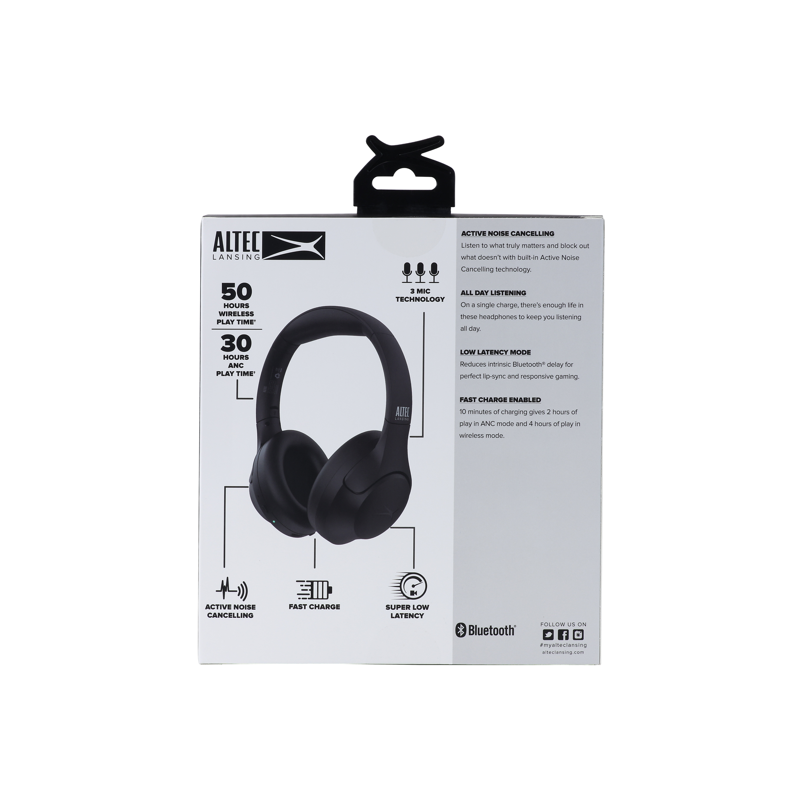 Altec Lansing ComfortQ 2.0 Casque Bluetooth Noir ANC 50h