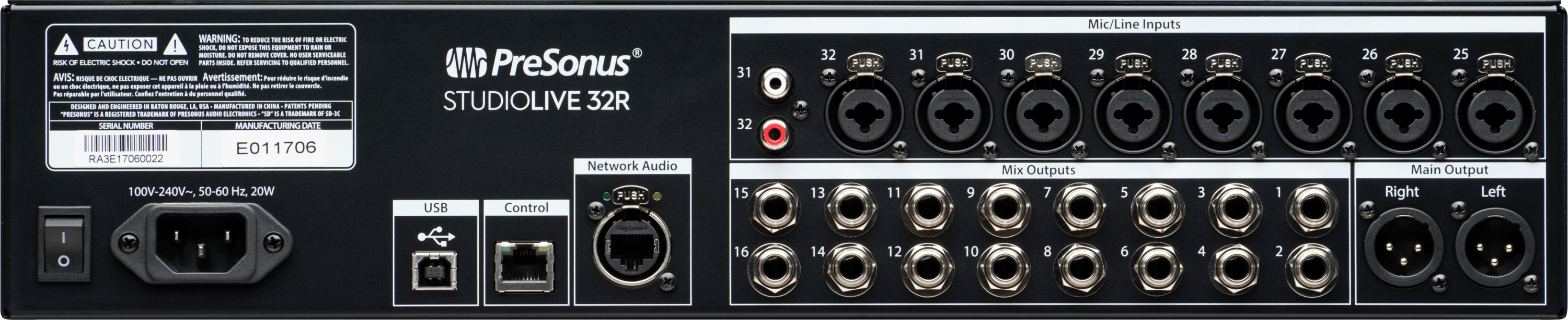 Studio One StudioLive 32R mixeur numérique rack 40 canaux