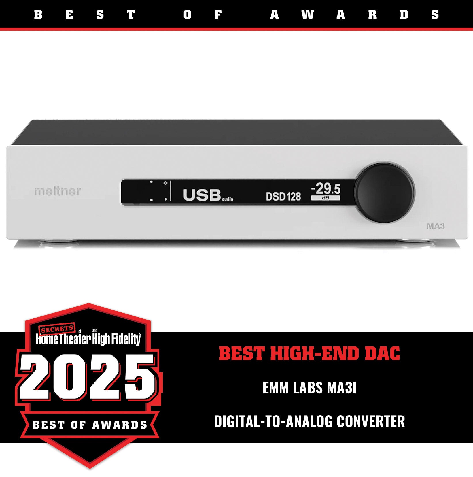 Meitner MA3i Convertisseur DAC Streaming Noir DSD128