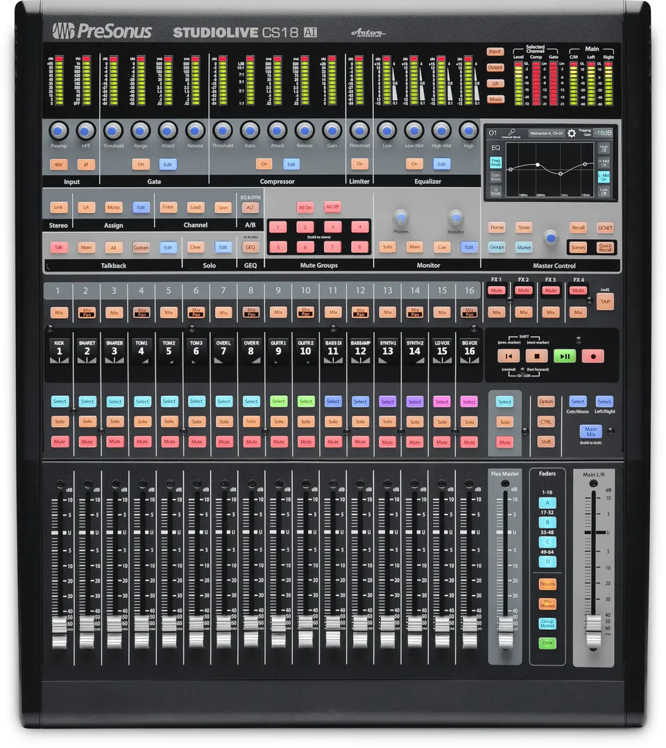 PreSonus StudioLive CS18AI surface de contrôle 18 faders