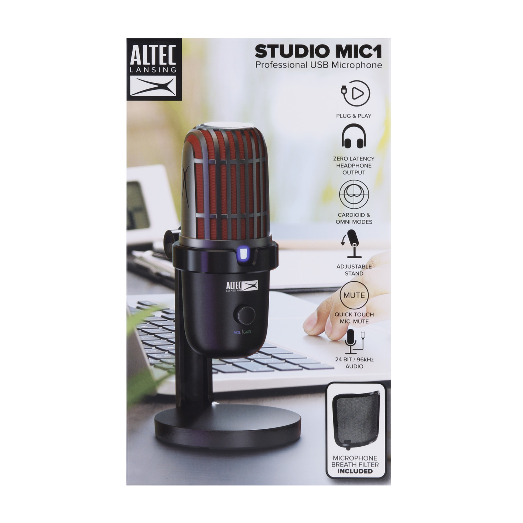Altec Lansing Studio Mic1 Micro USB Studio Noir Podcast