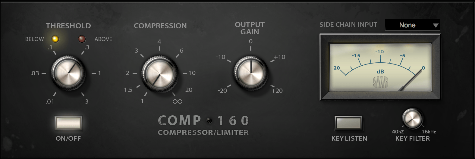 Studio One Fat Channel Comp 160 plugin compresseur VCA