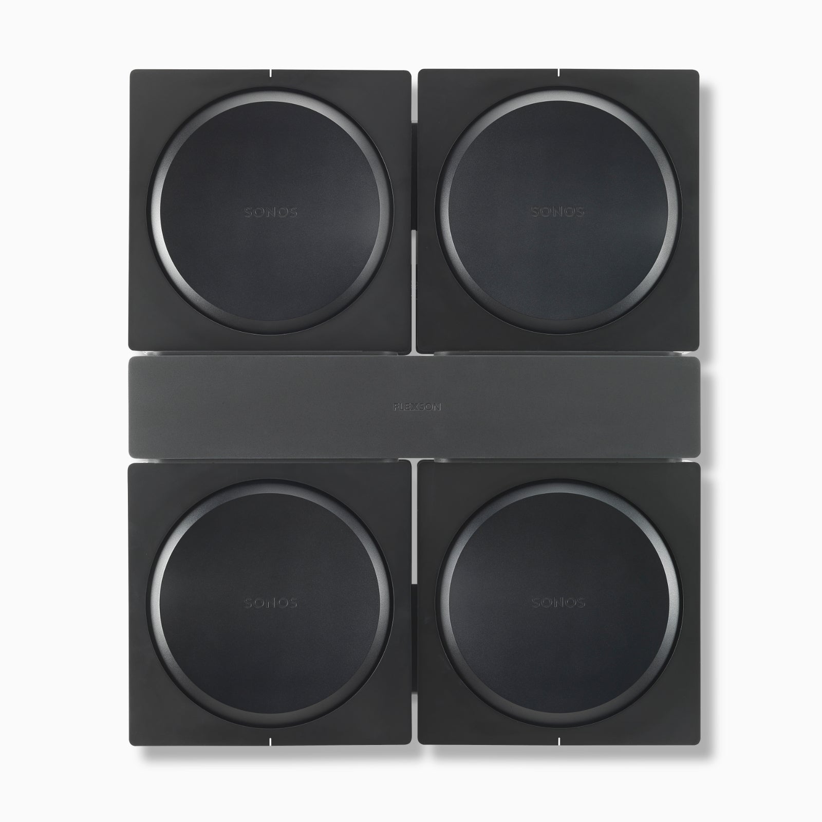 Flexson Amp Support mural x4 noir Sonos Amp acier