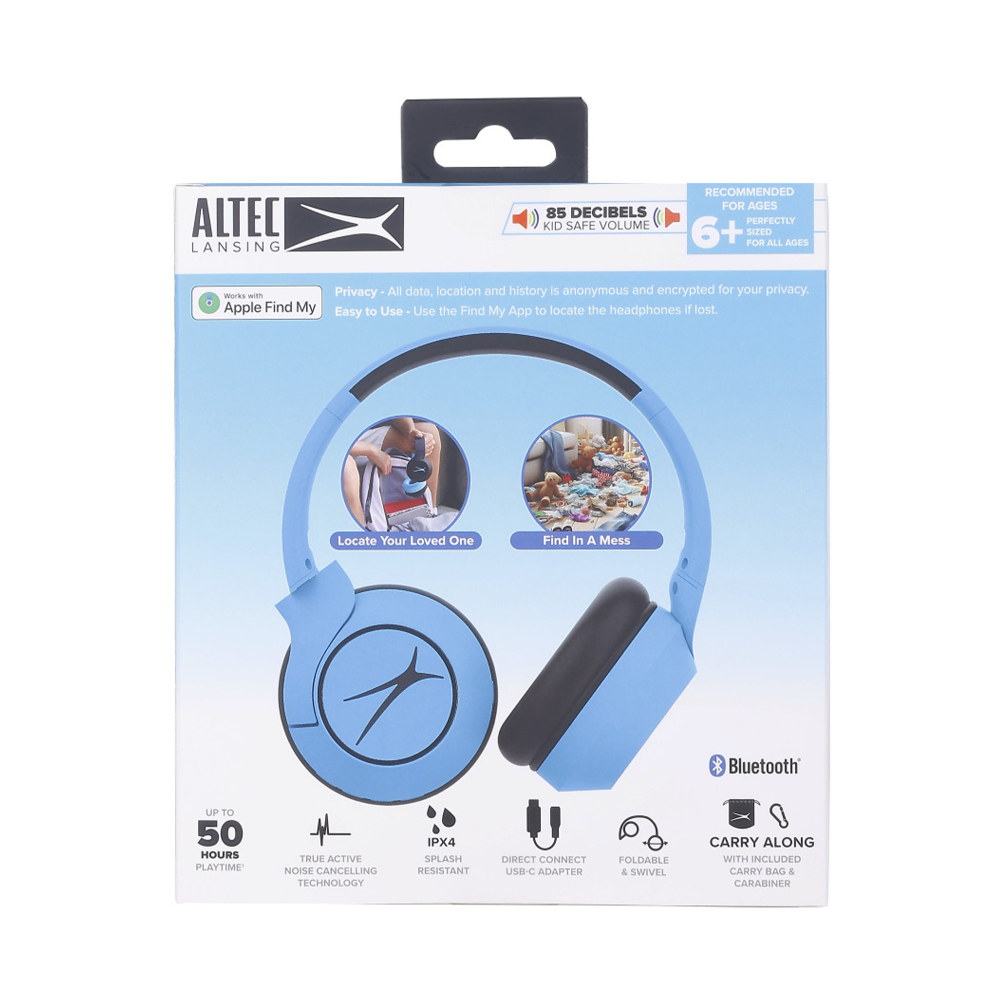 Altec Lansing Kid Safe Pro casque enfant ANC bleu 50h