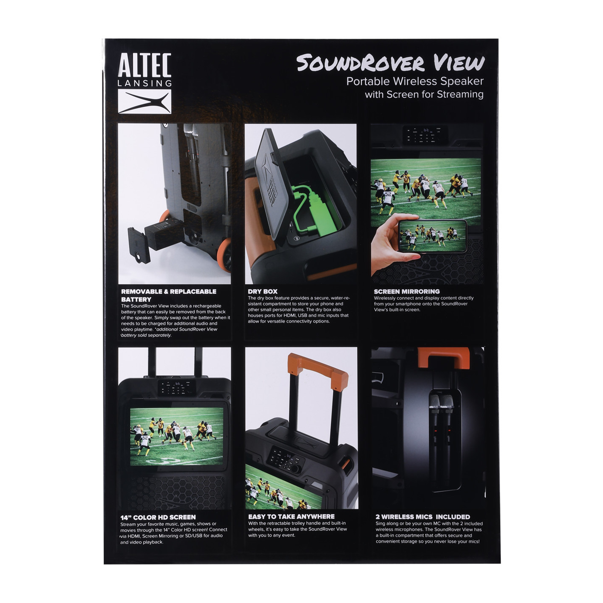 Altec Lansing SoundRover View Enceinte Karaoké Écran 14" Noire