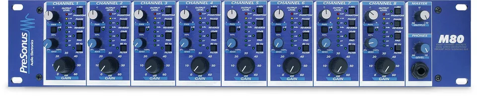 Studio One M80 Préampli micro 8 canaux IDSS warmth rack 2U