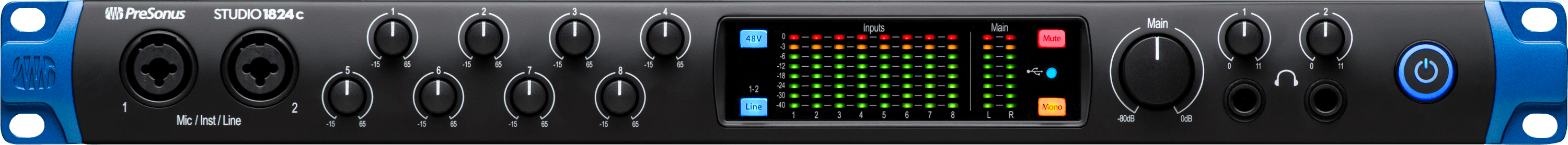 Studio One Studio 1824c interface audio USB-C 8 préamplis